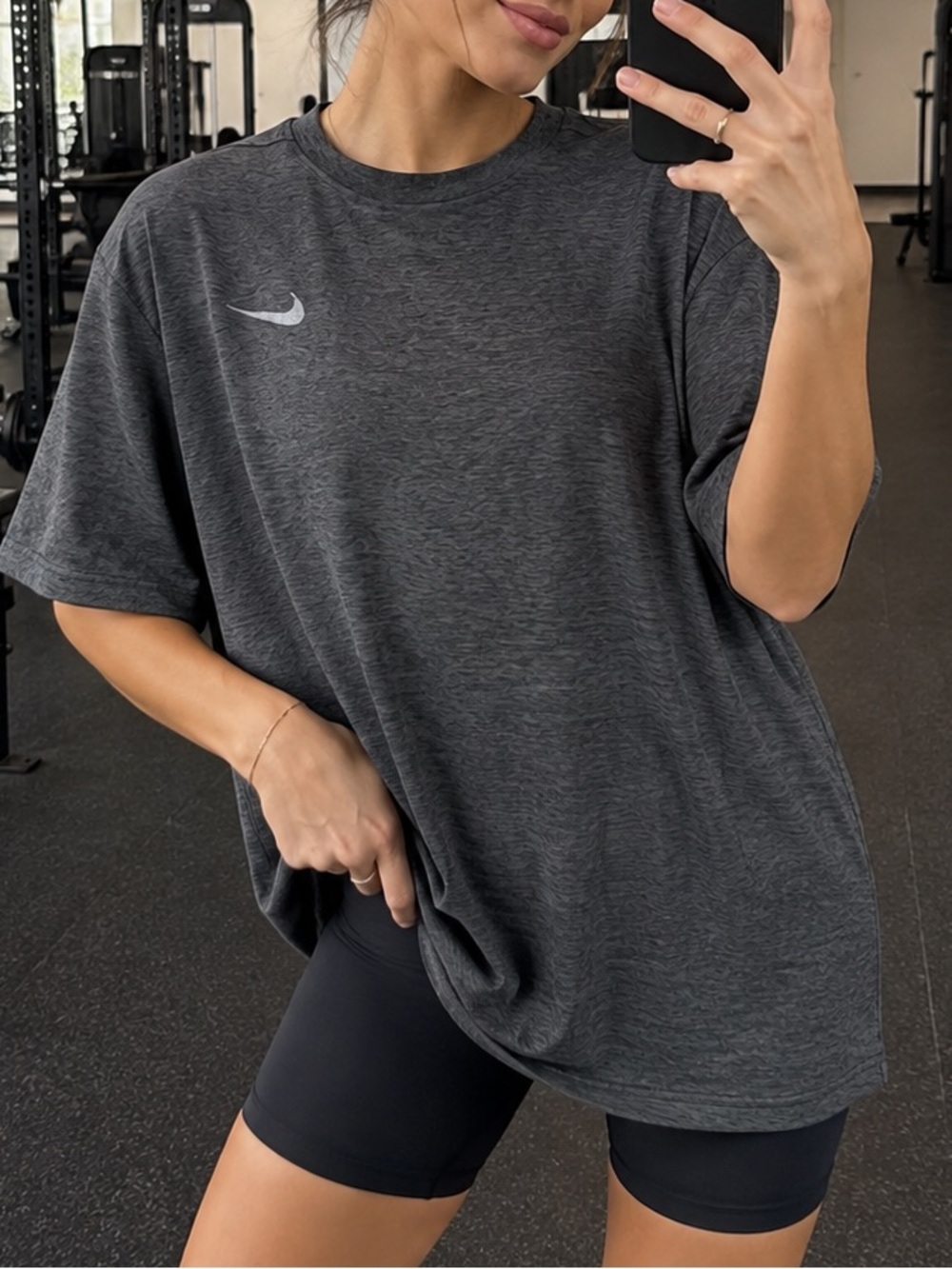Nike Women's Charcoal Short Sleeve Performance Tee